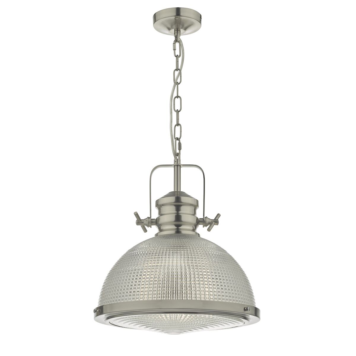Peyton 1 Light Pendant Satin Nickel And Textured Glass<br>Satin Nickel