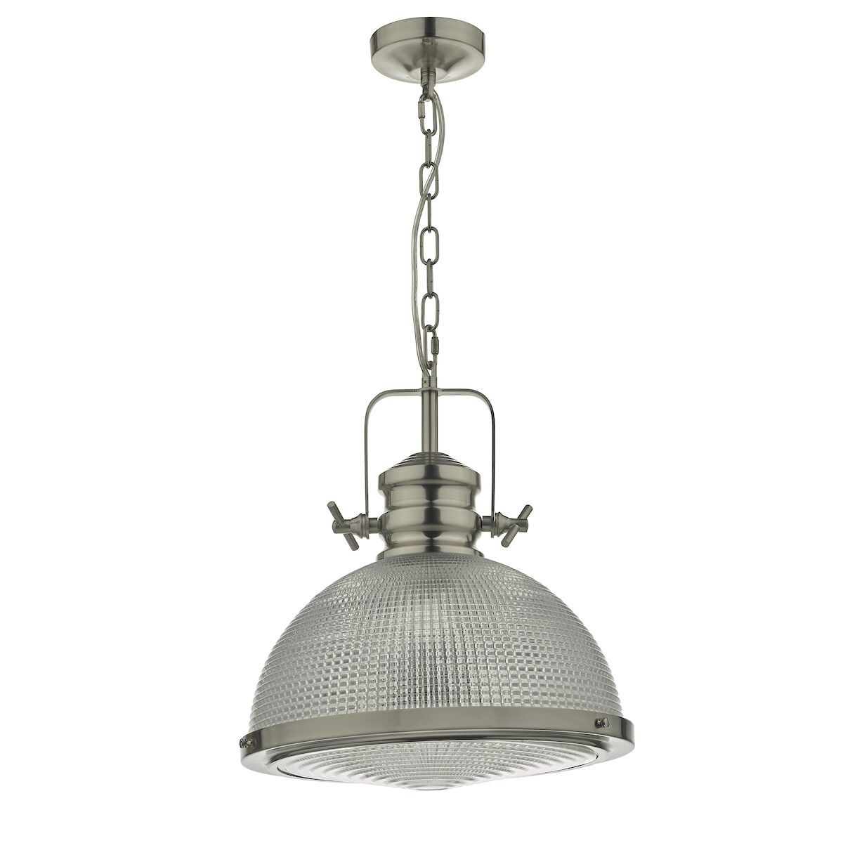 Peyton 1 Light Pendant Satin Nickel And Textured Glass<br>Satin Nickel - Image 2