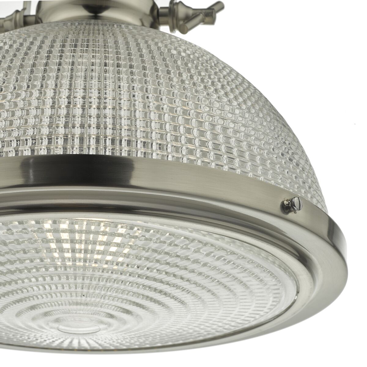 Peyton 1 Light Pendant Satin Nickel And Textured Glass<br>Satin Nickel - Image 3