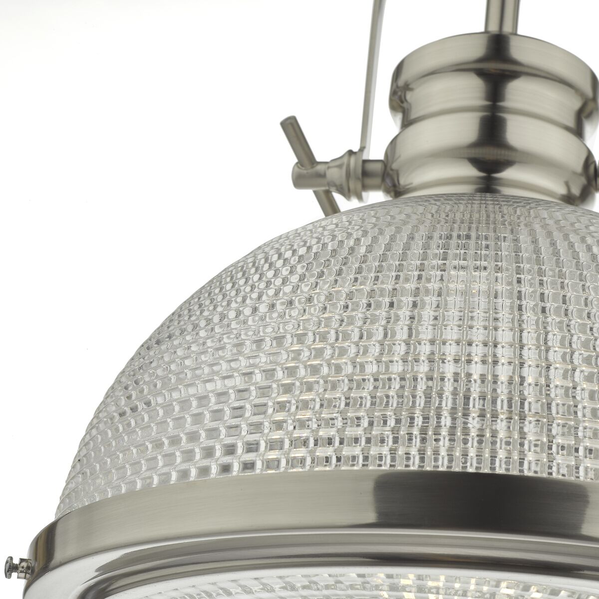 Peyton 1 Light Pendant Satin Nickel And Textured Glass<br>Satin Nickel - Image 4