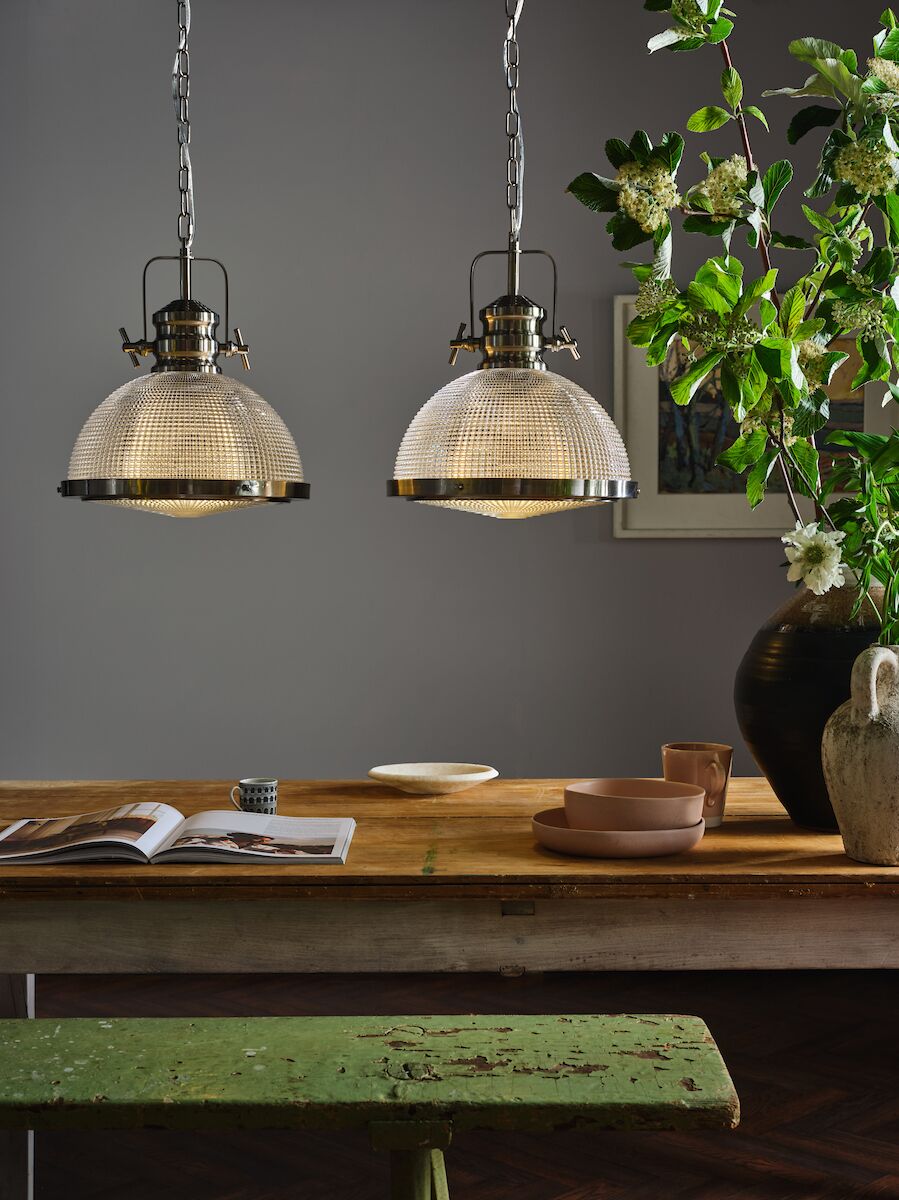 Peyton 1 Light Pendant Satin Nickel And Textured Glass<br>Satin Nickel - Image 6
