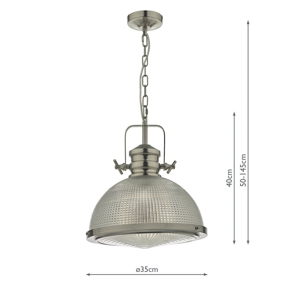 Peyton 1 Light Pendant Satin Nickel And Textured Glass<br>Satin Nickel - Image 9