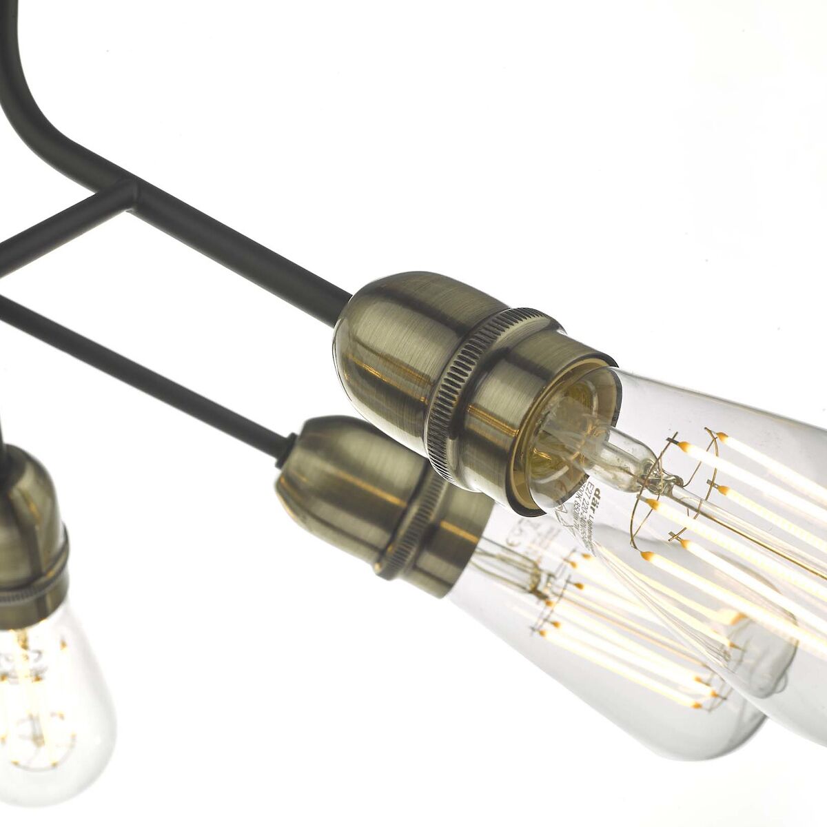 Remy 6 Light Semi Flush Black & Antique Brass<br>Matt Black - Image 3