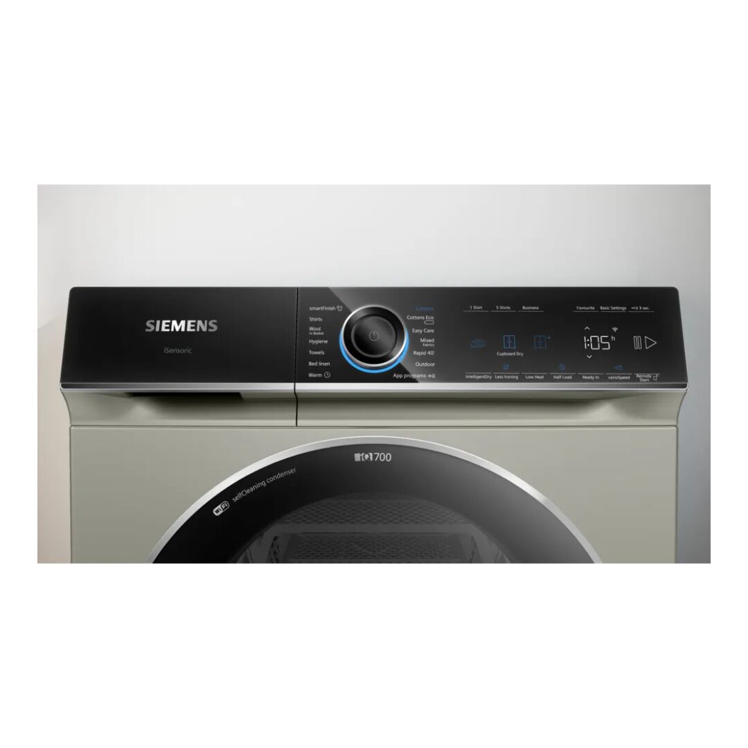 Siemens WQ46B2CXGB iQ700 9kg Heat Pump Tumble Dryer - Silver - Image 3