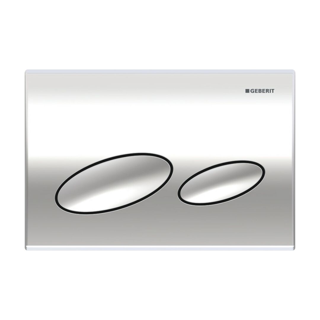 Geberit Kappa20 Oval Style Dual Flush Plate - Gloss Chrome