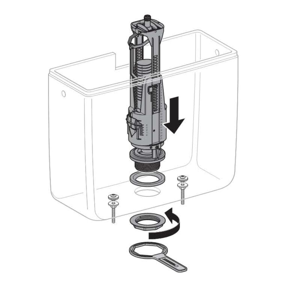 Geberit Type 240 Dual Flush Exposed Valve - Gloss Chrome - Image 2