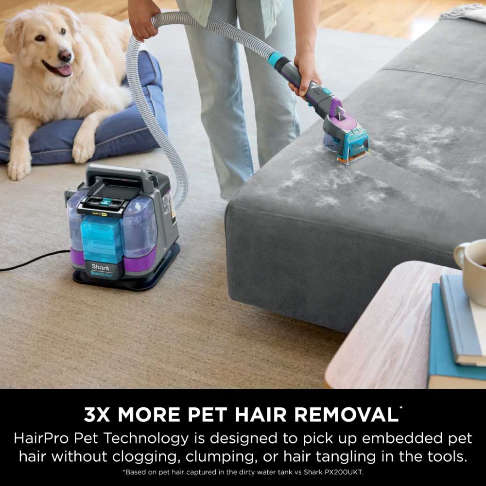 Shark PX250UKT StainStriker HairPro Pet Stain & Spot Cleaner - Dark Silver & Force Fuchsia - Image 4
