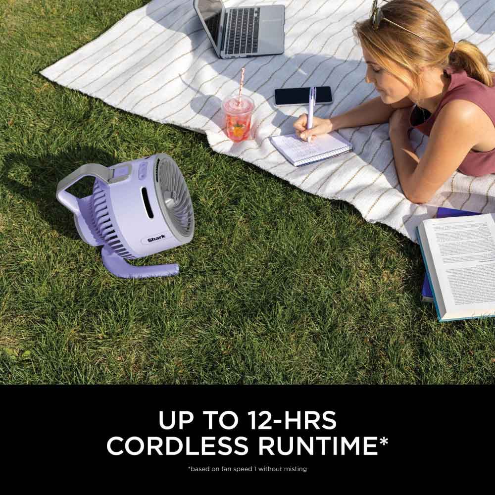 Shark FA050UKLV FlexBreeze TableMate Indoor to Outdoor High-Velocity Tabletop Fan - Lavender - Image 3