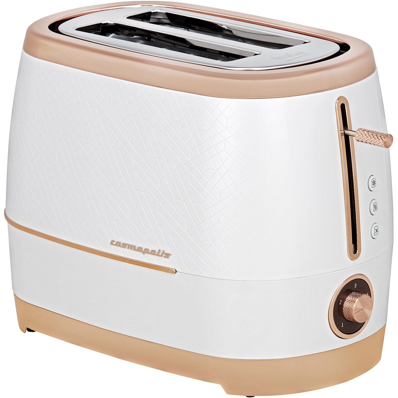 Beko TAM8202W Cosmopolis 2 Slice Toaster - White / Rose Gold