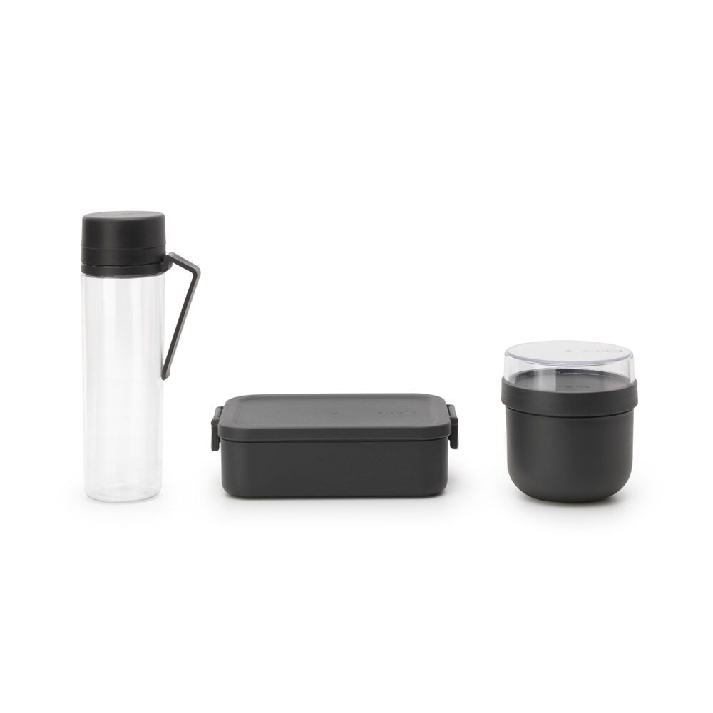 Brabantia Make & Take Breakfast and Lunch Set 3 Pieces (Water Bottle Breakfast Bowl Lunch Box Medium)