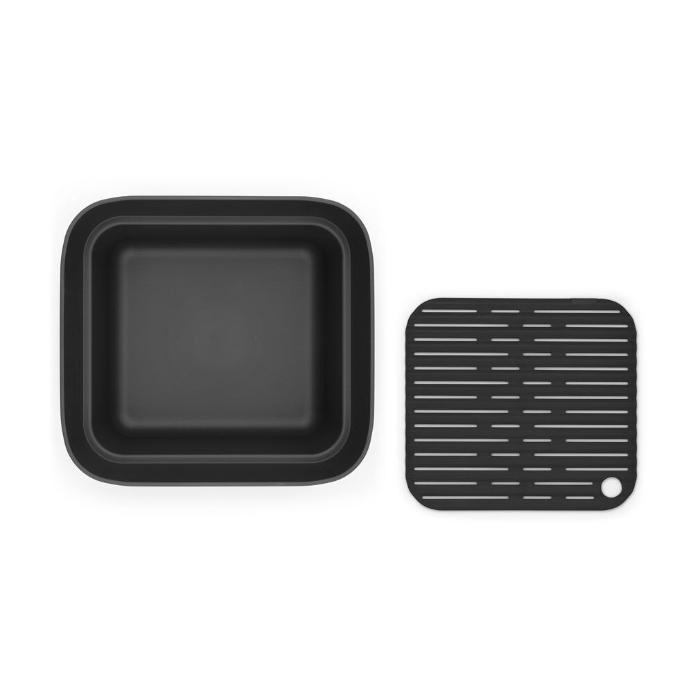 Brabantia Washing Up Bowl With Drying Tray Dark Grey