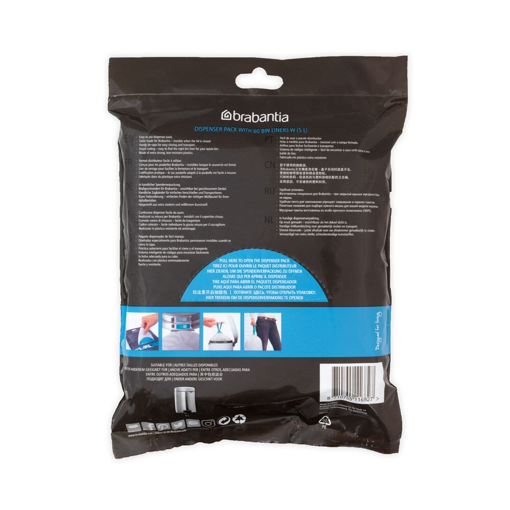 Brabantia 60 PerfectFit Bin Liners (W) 5L - Image 2