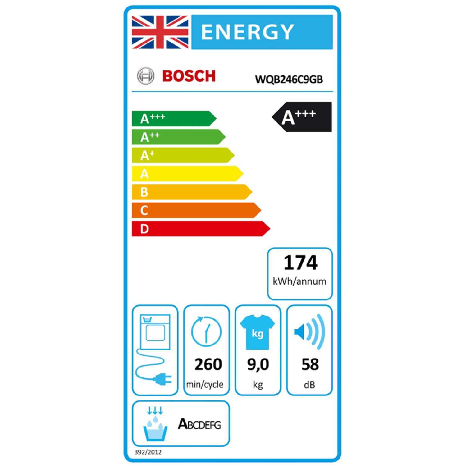 Bosch Series 8 WQB246C9GB 9kg Heat Pump Tumble Dryer - White - Image 4