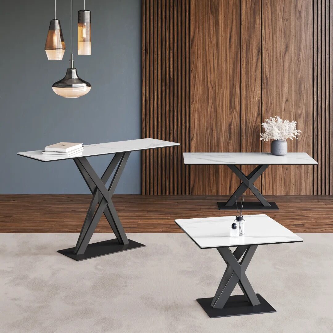 Kenzo White Gloss Ceramic Side Table - Image 4