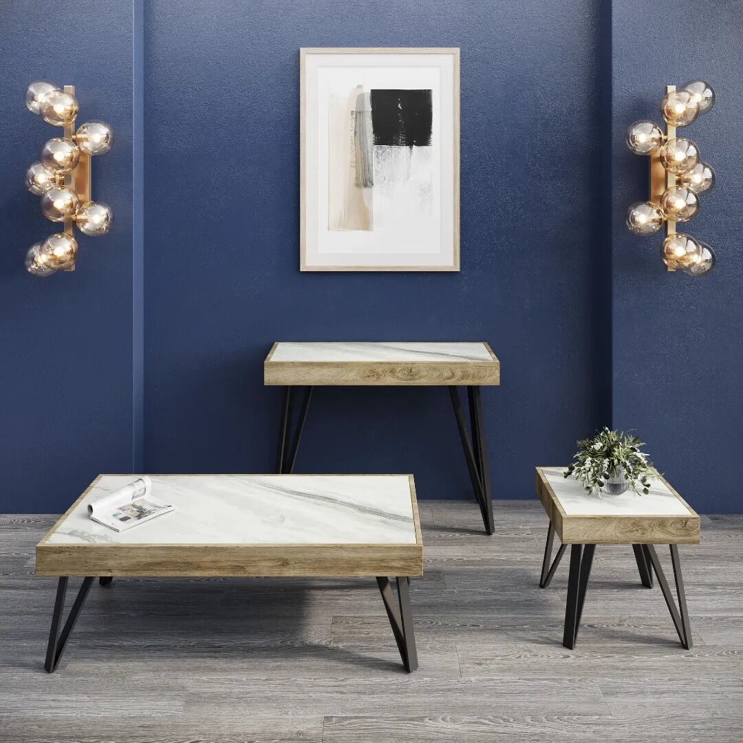 Viking White Ceramic Side Table - Image 3