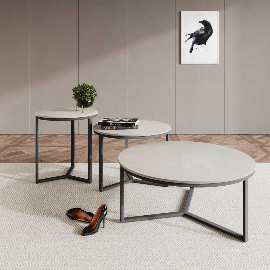 Roma Grey Ceramic Coffee Table Set - Image 3