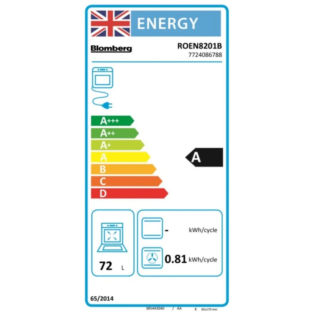 Blomberg ROEN8201B 59.4cm Built In Single AeroChef Oven - Black - Image 5