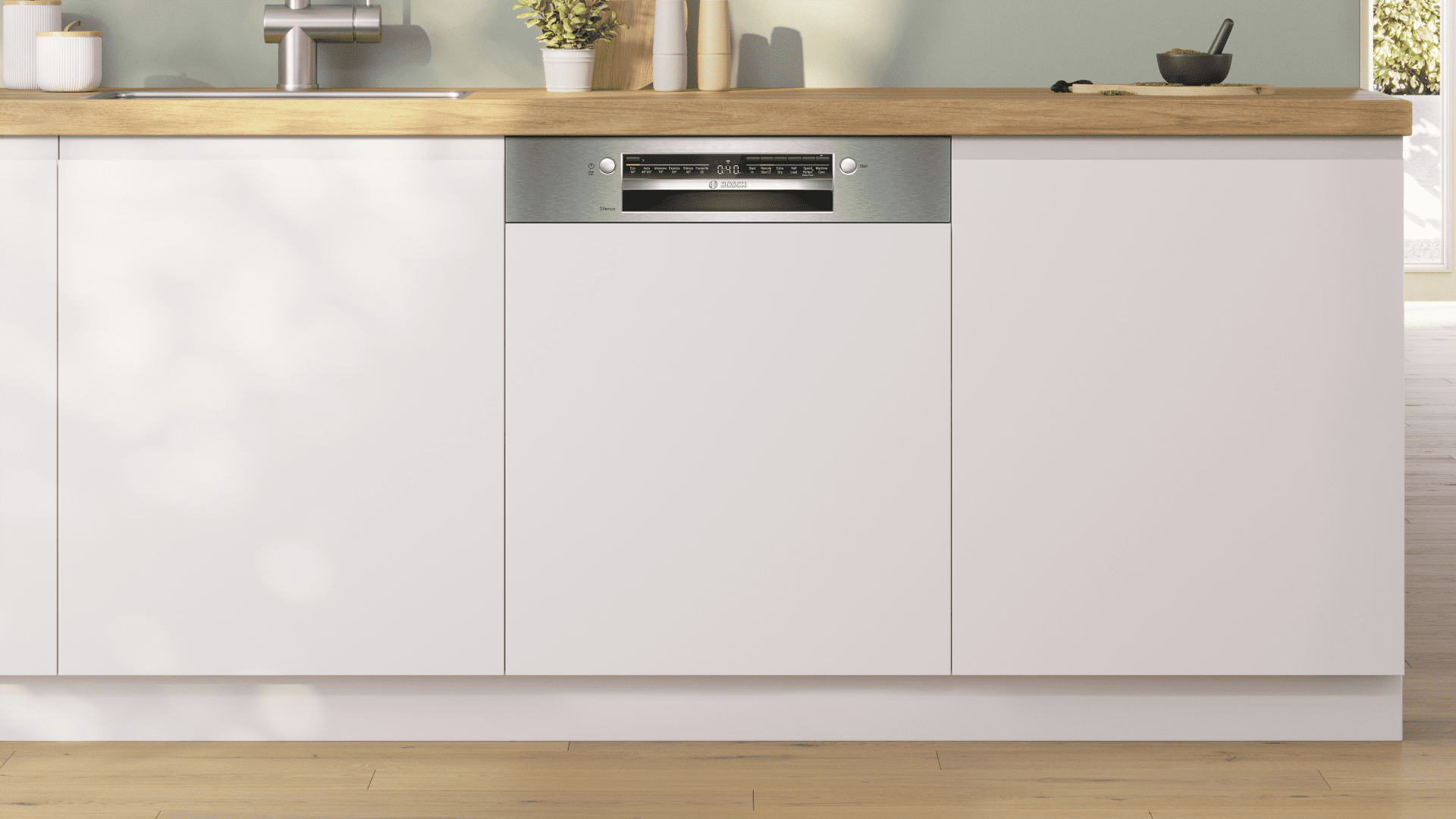 Bosch Series 6 SMI2HTS06G Fully Integrated Full Size Dishwasher - Silver Control Panel - Image 2